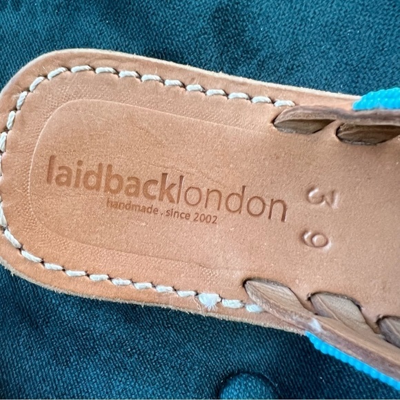 LAIDBACK LONDON Kamba SSO Leather Sandal Tribal BEADED TOE SANDAL SIZE 8.5 - Picture 3 of 8